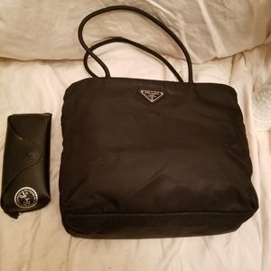Authentic Prada Black Tessuto Nylon Shoulder Bag